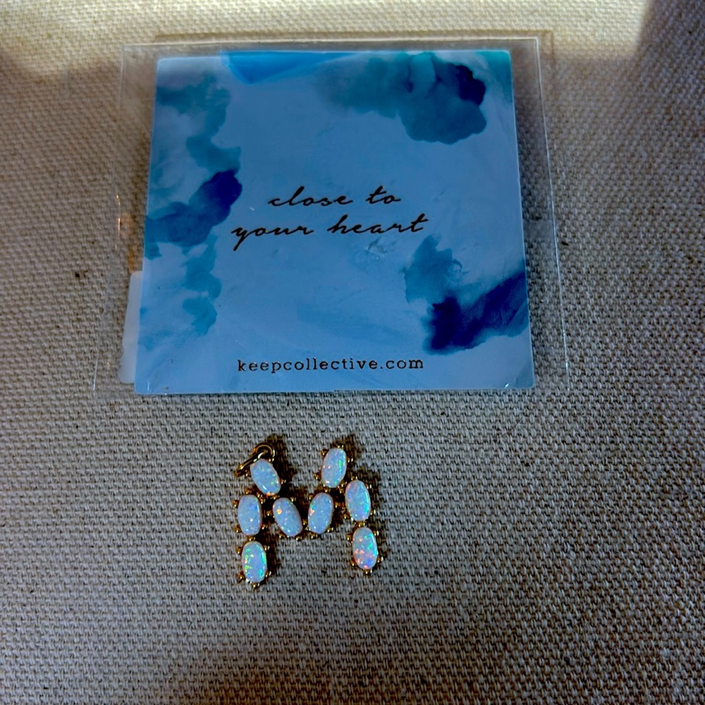 Stella & Dot Opal Initial “M” Charm NWT